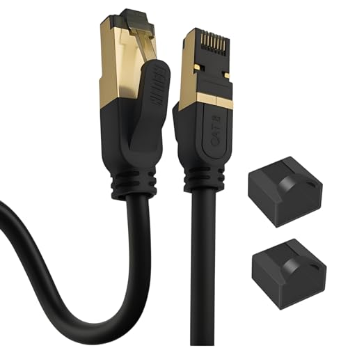 Reulin Plug & Play 3.5M lang Ethernet CAT8 LAN Kabel 40G-2000MHz RJ45 Netzwerkkabel 3.5 M CAT 8 Kompatibel mit WLAN Modem Router Hub Smart TV Ethernet Verteiler Gigabit Switch Spielkonsole 3,5 Meter von Reulin