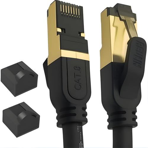 Reulin Plug & Play 3M lang Ethernet CAT8 LAN Kabel 40G-2000MHz RJ45 Netzwerkkabel 3 M CAT 8 Kompatibel mit WLAN Modem Router Hub Smart TV Ethernet Verteiler Gigabit Switch Spielkonsole 3,0 Meter von Reulin