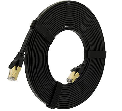Reulin Ultra-Flexibel 10M Lang - CAT8 Flaches Ethernet Kabel, 10 M Cat 8 Hochgeschwindigkeits 40-G LAN Netzwerk Internet Kabel 10.0 Meter von Reulin