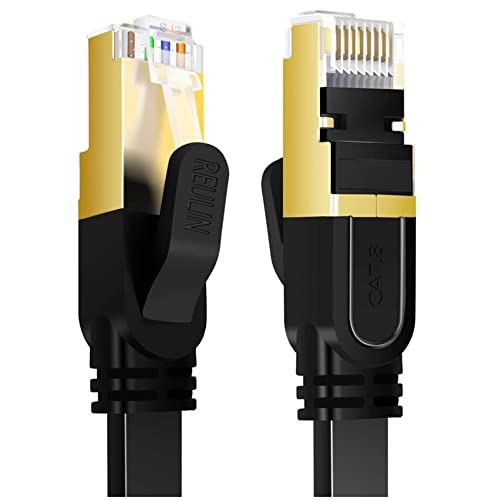 Reulin Ultra Flexibles 4.5M Lang Cat 8 Flach Ethernet LAN Kabel RJ45 Cat8 Patchkabel 4.5 M Internet Netzwerkkabel Kompatibel mit PC Laptop Smart TV Router Modem Switch Hub PS4/PS5/IPTV-Box 4.5Meter Reulin Ultra Flexibles 4.5M Lang Cat 8 Flach Ethernet LAN Kabel RJ45 Cat8 Patchkabel 4.5 M Internet Netzwerkkabel Kompatibel mit PC Laptop Smart TV Router Modem Switch Hub PS4/PS5/IPTV-Box 4.5Meter von Reulin
