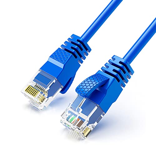 Reulin Ultradünnes Ethernet Kabel, Hochgeschwindigkeits Internet Draht, Cat6 Lan Kabel, 1-GHz Gigabit RJ45 Netzwerkkabel, Patchkabel für Smart TV Computer Laptop Android TV Box PS5 Xbox (3M, Blau) von Reulin