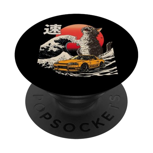 240sx Auto Catzilla Great Wave of Kanagawa Jdm Cat Lovers s13 PopSockets Klebender PopGrip 240sx Auto Catzilla Great Wave of Kanagawa Jdm Cat Lovers s13 PopSockets Klebender PopGrip von Rev Oni JDM Car Art