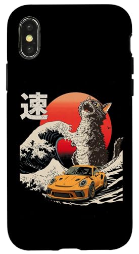 GT3-RS-Auto Catzilla Great Wave von Kanagawa Jdm Cat Lovers Hülle für iPhone X/XS GT3-RS-Auto Catzilla Great Wave von Kanagawa Jdm Cat Lovers Hülle für iPhone X/XS von Rev Oni JDM Car Art