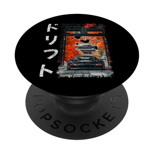 NSX-Auto im Grunge-Stil, Drifttext, Vintage-JDM-Motorsportwagen PopSockets Klebender PopGrip NSX-Auto im Grunge-Stil, Drifttext, Vintage-JDM-Motorsportwagen PopSockets Klebender PopGrip von Rev Oni JDM Car Art