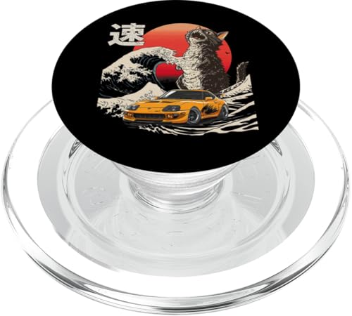mk4 car Catzilla Great Wave of Kanagawa Jdm Katzenliebhaber PopSockets PopGrip für MagSafe mk4 car Catzilla Great Wave of Kanagawa Jdm Katzenliebhaber PopSockets PopGrip für MagSafe von Rev Oni JDM Car Art