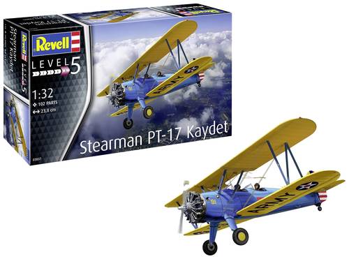 Revell 03837 Stearman PT-17 Kaydet Flugmodell Bausatz 1:32 von Revell