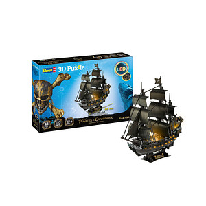 Revell Disney Pirates of the Caribbean Piratenschiff Black Pearl - LED Edition 3D-Puzzle, 293 Teile von Revell