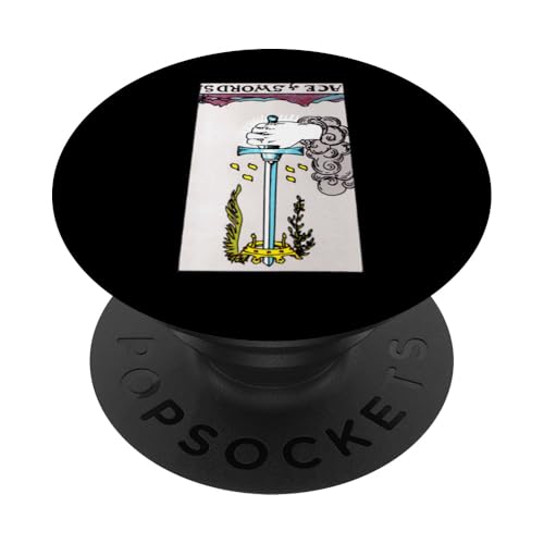 Ace of Swords Vintage Reversed Rider Waite Tarotkarte PopSockets Klebender PopGrip Ace of Swords Vintage Reversed Rider Waite Tarotkarte PopSockets Klebender PopGrip von Reversed Tarot Card Designs