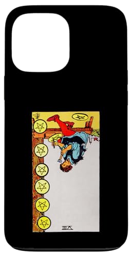 Acht Münzen oder Pentacles umgedreht Rider Waite Tarot Hülle für iPhone 13 Pro Max von Reversed Tarot Card Designs