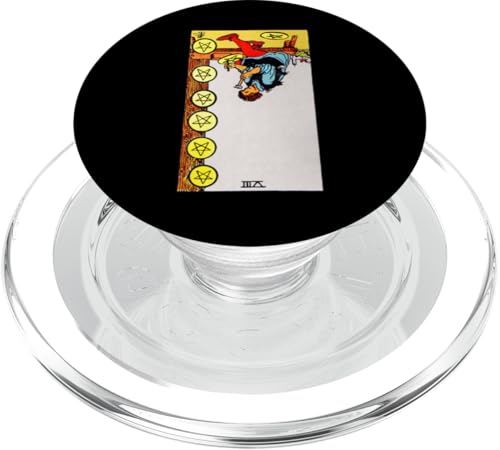 Acht Münzen oder Pentacles umgedreht Rider Waite Tarot PopSockets PopGrip für MagSafe von Reversed Tarot Card Designs