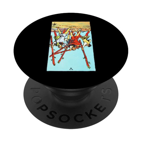 Five of Wands Reversed Rider Waite Tarotkarte PopSockets Klebender PopGrip Five of Wands Reversed Rider Waite Tarotkarte PopSockets Klebender PopGrip von Reversed Tarot Card Designs