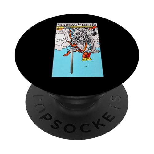 Queen of Swords Vintage Reversed Rider Waite Tarotkarte PopSockets Klebender PopGrip Queen of Swords Vintage Reversed Rider Waite Tarotkarte PopSockets Klebender PopGrip von Reversed Tarot Card Designs