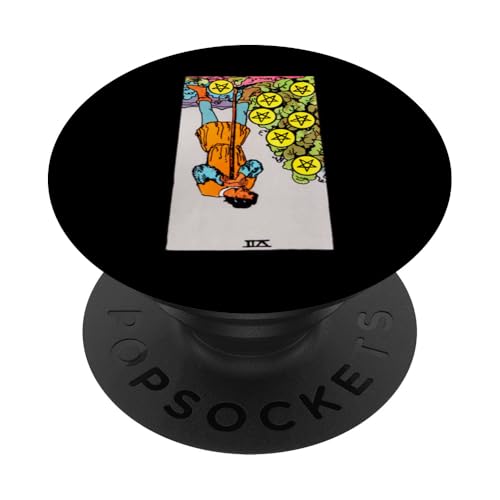 Seven of Coins or Pentacles Reversed Rider Waite Tarot PopSockets Klebender PopGrip Seven of Coins or Pentacles Reversed Rider Waite Tarot PopSockets Klebender PopGrip von Reversed Tarot Card Designs