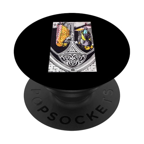 Three of Coins or Pentacles Reverse Rider Waite Tarot PopSockets Klebender PopGrip Three of Coins or Pentacles Reverse Rider Waite Tarot PopSockets Klebender PopGrip von Reversed Tarot Card Designs