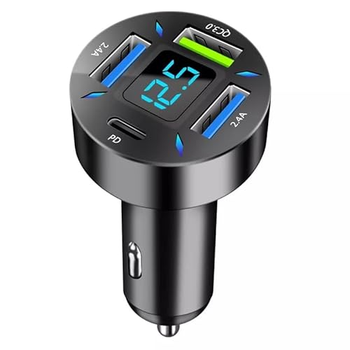 Revinta Auto Ladegerät, USB-C & USB-A Zigarettenanzünder, 20W, 4 Anschlüsse, 1m Kabel, von Revinta