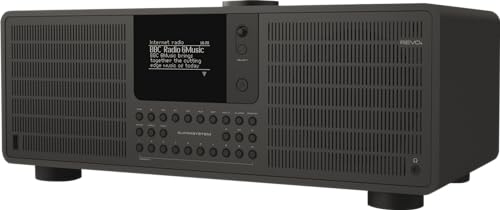 Revo SuperSystem Internet-/DAB+ Radio (Stereo Sound, Internet/DAB+/DAB/UKW,Spotify,WLAN,LAN,Aux In,Line-Out,Kopfhörer Ausgang,inkl. Netzteil) schwarz - Shadow Edition von Revo