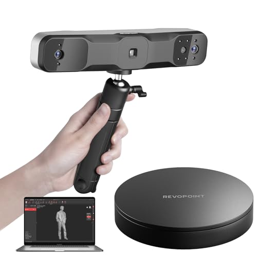 Revopoint Range 2 3D-Scanner 3D-Druck Handheld 0,1 mm Präzision 3D-Modellierung Eingebaute RGB-Farbkamera Unterstützt Body-Scanning von großen ObjektenMit großem, automatisch drehendem Karussell von Revopoint