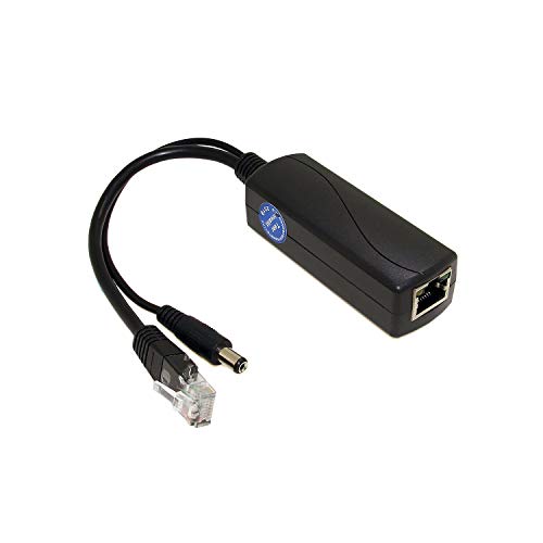 REVODATA Gigabit PoE Splitter 12V/2A DC 5.5 * 2.1mm Stecker, 48V PoE zu DC 12V/2A Ausgang, 10/100/1000Mbps Standard IEEE802.3af/at, Aktiver PoE Adapter Splitter für IP Kamera/AP/Smart Home (PS5712TG) von Revotech