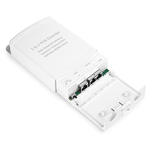 Revotech 2 Port PoE Extender IP67 wasserdicht, PoE Repeater 100 m/250 m Verlängerung außen, 1 in 2 Out PoE Adapter, komplett mit IEEE802.3af/at, 10/100 Mbps RJ45, Plug and Play (WPOE6003) von Revotech