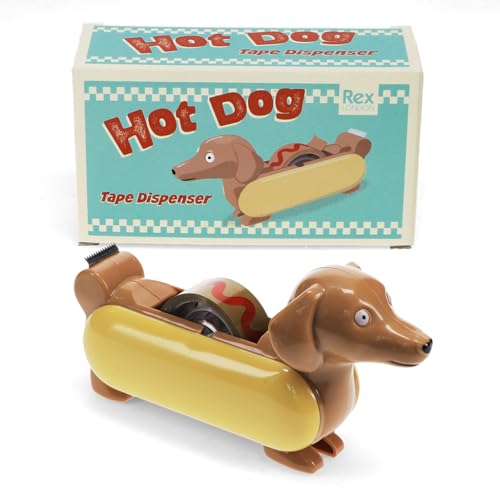 Klebebandspender Hot Dog ca. 15,4x5,5x8 cm Klebebandabroller Sausage Dog Dackel von Rex London
