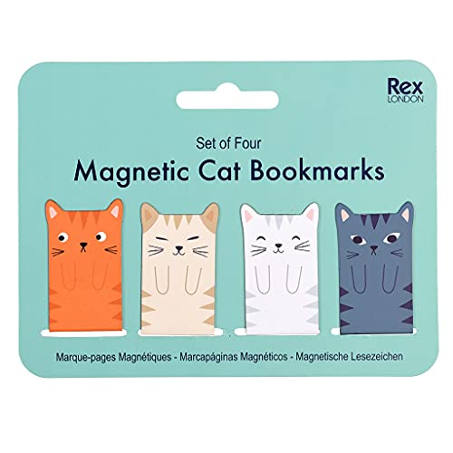 Lesezeichen, magnetisch, Katze, 4 Stück von Rex London