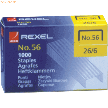 20 x Rexel Heftklammern 26/6 Stahl verzinkt VE=1000 Stück 20 x Rexel Heftklammern 26/6 Stahl verzinkt VE=1000 Stück von Rexel