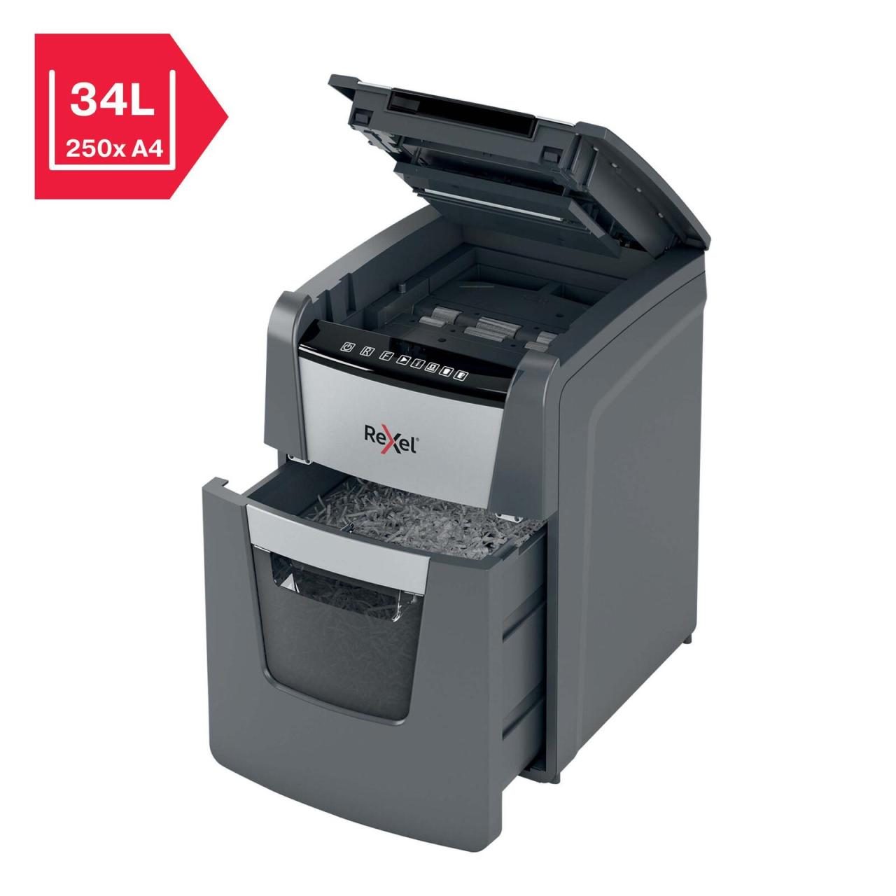 Rexel Optimum AutoFeed 100X Aktenvernichter mit Partikelschnitt von Rexel
