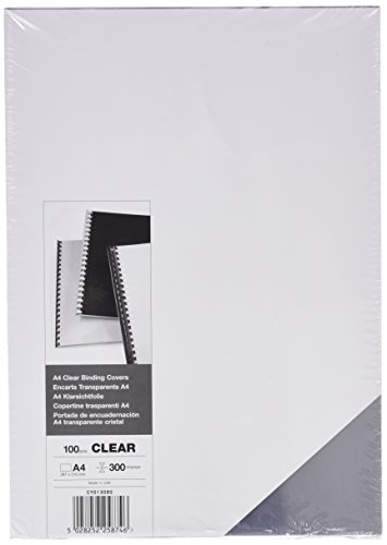 GBC CY013080 Einbanddeckel, PVC, A4, 300 Mic, 100 Stück glänzend klarsichtfolie von Rexel