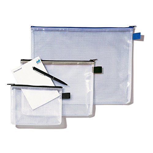 Hetzel Mesh Bag Reißverschlusstasche DIN A5, farblos/blau, 1300256 von Rexel