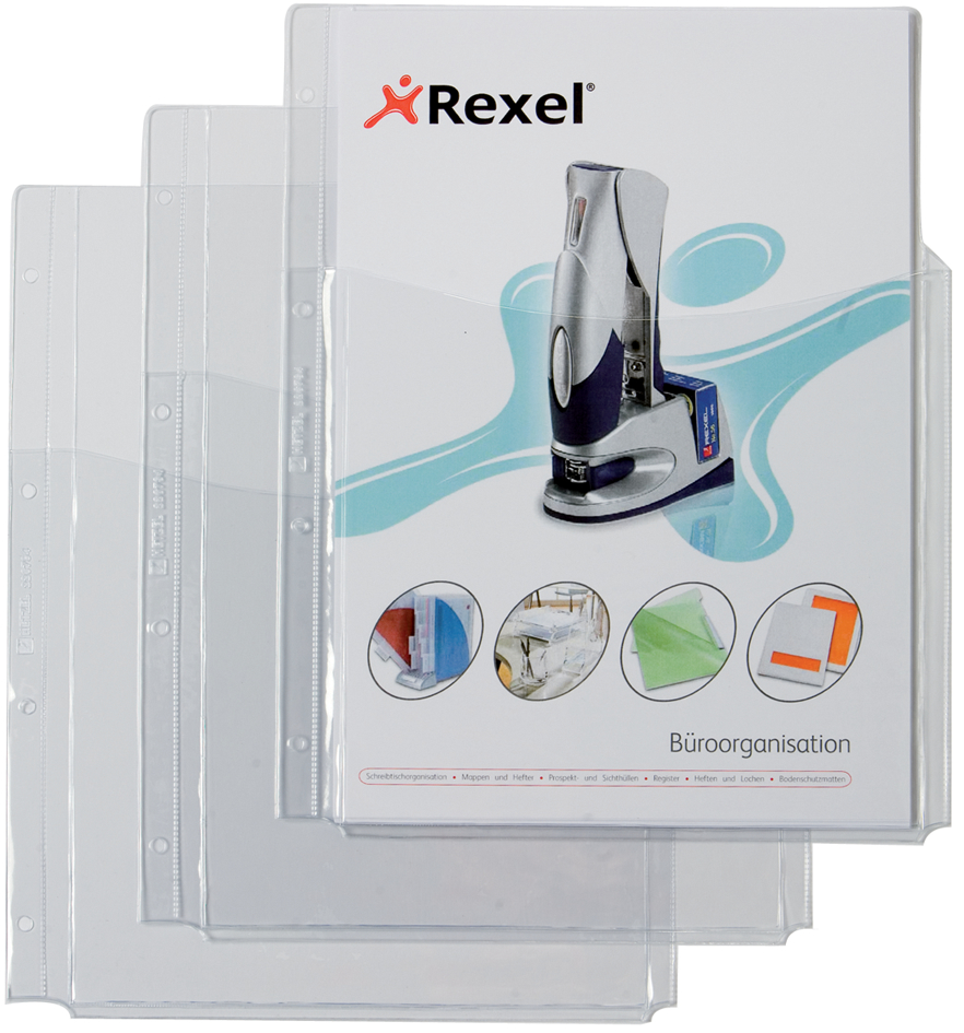 REXEL Prospekthülle mit Faltentasche, A4, PVC, 0,18 mm von Rexel
