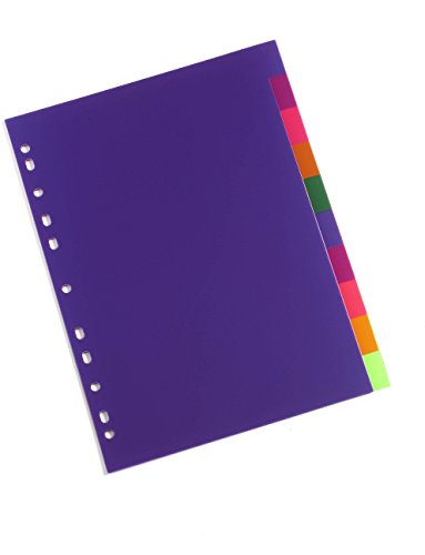 Rexel 2100549 Trennblatt-Register (durchscheinendes, Polypropylen) 10 Teile mehrfarbig von Rexel