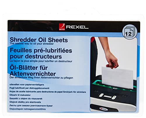 Rexel 2101948 Schmiermittelblätter (für Aktenvernichter) 12 Stück von Rexel