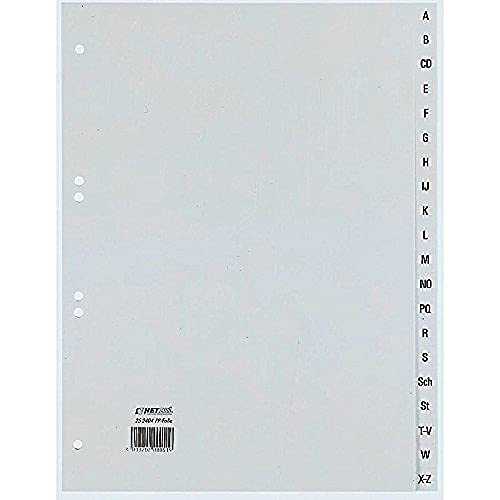 Rexel A-Z Index Dividers made of Polypropylene for A4 226 x 297 mm, 20 Sheets, Pack of 1, Grey Rexel A-Z Index Dividers made of Polypropylene for A4 226 x 297 mm, 20 Sheets, Pack of 1, Grey von Rexel
