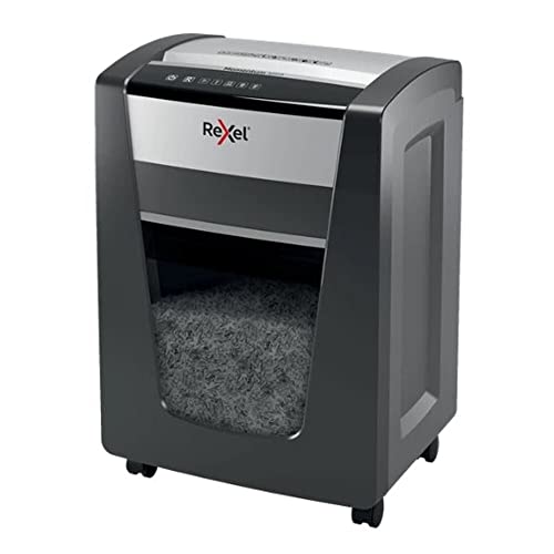 Rexel Aktenvernichter Momentum X420, Partikelschnitt, 22-20 Blatt A4 (70-80 g/m²) Kapazität, Sicherheitsstufe P4, 30L Abfallbehälter, Schredder, schwarz, 2104578EU von Rexel