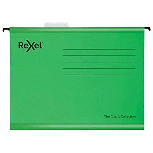 Rexel Classic 2115591 Hängemappen für Aktenschränke, 15 mm V-Boden, 100% recycelter Karton, Grün, 25 Stück Rexel Classic 2115591 Hängemappen für Aktenschränke, 15 mm V-Boden, 100% recycelter Karton, Grün, 25 Stück von Rexel