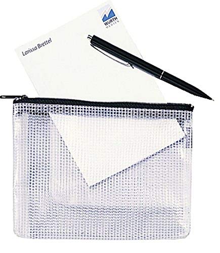 Rexel MeshBag Reissverschlusstasche (A6 , Schwer Entflammbar, Füllvermögen 5 mm) 1 Stück Transparent von Rexel