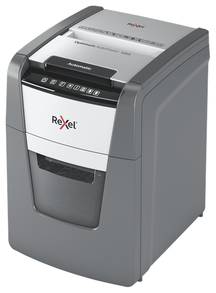 Rexel Optimum AutoFeed+ 100X - Vorzerkleinerer - Kreuzschnitt - 4 x 28 mm - P-4 (2020100XEU) von Rexel