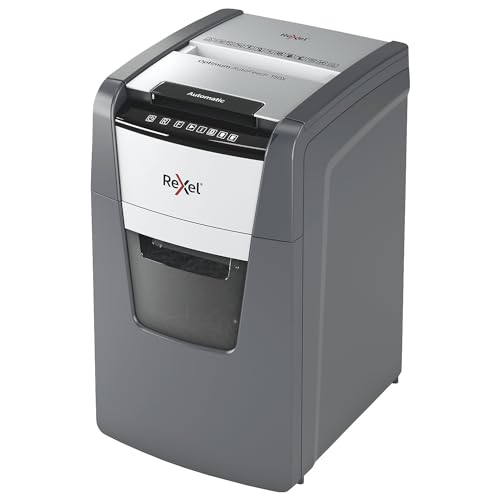 Rexel Optimum AutoFeed+ 150X Automatischer Aktenvernichter CH, 150 Blatt, Sicherheitsstufe P4, Partikelschnitt, für kleinere Büros, 44 Liter Abfallbehälter, mit Schweizer Netzstecker, 2020150XCH Rexel Optimum AutoFeed+ 150X Automatischer Aktenvernichter CH, 150 Blatt, Sicherheitsstufe P4, Partikelschnitt, für kleinere Büros, 44 Liter Abfallbehälter, mit Schweizer Netzstecker, 2020150XCH von Rexel