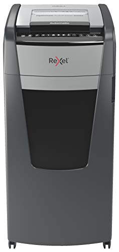Rexel Optimum AutoFeed+ 600M Automatischer Aktenvernichter CH, 600 Blatt, Sicherheitsstufe P5, Mikroschnitt, für große Büros, 110 Liter Abfallbehälter, mit Schweizer Netzstecker, 2020600MCH von Rexel