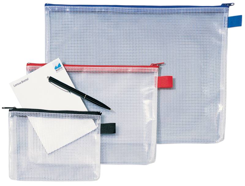 Rexel Reißverschlusstasche Mesh Bags, DIN A4, PVC, schwarz von Rexel