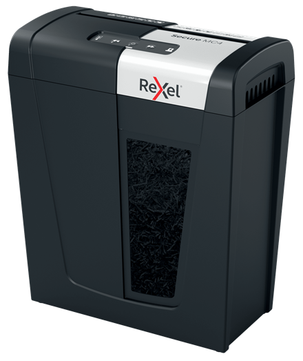 Rexel Secure MC4 Aktenvernichter Mikrogeschnittene Zerkleinerung 60 dB Schwarz - Silber (2020129EU) von Rexel