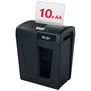 Rexel Secure X10 Aktenvernichter mit Partikelschnitt P-4, 4 x 40 mm, bis 10 Blatt, schwarz von Rexel