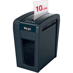 Rexel Secure X10-SL Aktenvernichter mit Partikelschnitt P-4, 4 x 40 mm, bis 10 Blatt, schwarz von Rexel