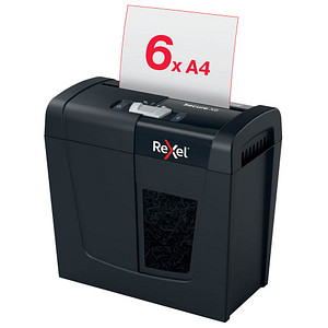 Rexel Secure X6 Aktenvernichter mit Partikelschnitt P-4, 4 x 40 mm, bis 6 Blatt, schwarz von Rexel