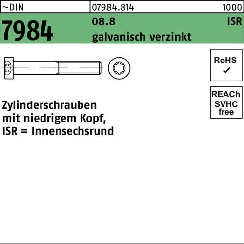 200 Stk. Reyher Zylinderschraube DIN 7984 ISR M8x30-T40 8.8 galv.verz. 200St. 200 Stk. Reyher Zylinderschraube DIN 7984 ISR M8x30-T40 8.8 galv.verz. 200St. von Reyher