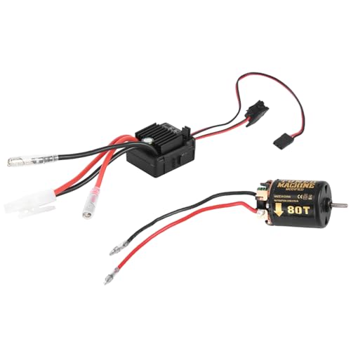 Reykentu Gebürsteter Motor 540 80T mit 1060 ESC, gebürstet, 60 A, 2-3S LiPo, wasserdicht, für Kletterauto, RC 1/10 von Reykentu