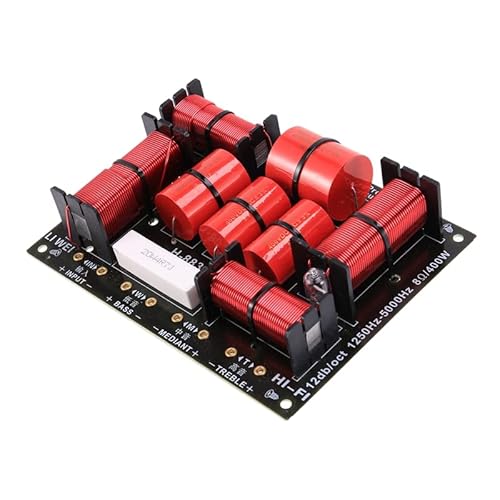 Rfeeuubft 400W 3 Wege Frequenzweiche Teiler HiFi HochtöNer TieftöNer Lautsprecher Frequenzweiche 1250H/5000HZ mit Hochtonschutz von Rfeeuubft