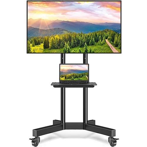 RFIVER TV Ständer Rollbar, Fernsehständer TV Wagen mit Rollen, TV Rollwagen Höhenverstellbar für 32-80 Zoll LCD LED OLED Plasma Flach & Curved Fernseher bis zu 50 KG, Max VESA 600x400 mm RFIVER TV Ständer Rollbar, Fernsehständer TV Wagen mit Rollen, TV Rollwagen Höhenverstellbar für 32-80 Zoll LCD LED OLED Plasma Flach & Curved Fernseher bis zu 50 KG, Max VESA 600x400 mm von Rfiver