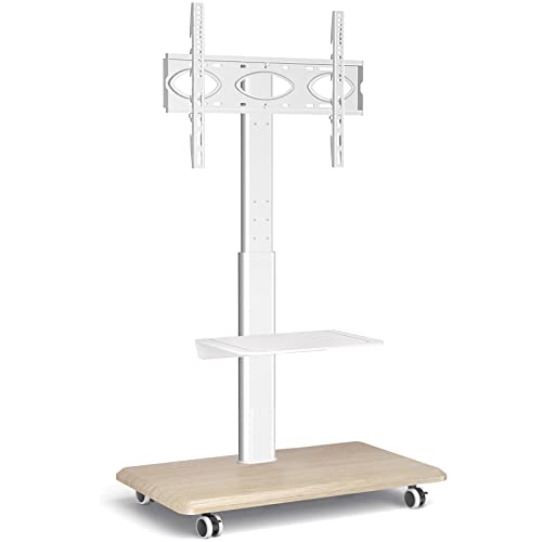 RFIVER TV Ständer Rollbar Fernsehständer Bodenständer TV Rollwagen Wagen mit Rollen für 26-65 Zoll Hoehenverstellbar Drehbar Holz Weiss | Max 35KG Vesa 400x400 mm RFIVER TV Ständer Rollbar Fernsehständer Bodenständer TV Rollwagen Wagen mit Rollen für 26-65 Zoll Hoehenverstellbar Drehbar Holz Weiss | Max 35KG Vesa 400x400 mm von Rfiver