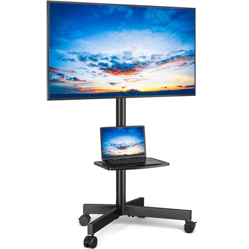 RFIVER TV Ständer Rollbar TV Wagen auf Rollen für 27-60 Zoll Fernseher Fernsehständer TV Standfuss Höhenverstellbar Neigbar Max. 40 KG VESA 400x400 mm RFIVER TV Ständer Rollbar TV Wagen auf Rollen für 27-60 Zoll Fernseher Fernsehständer TV Standfuss Höhenverstellbar Neigbar Max. 40 KG VESA 400x400 mm von Rfiver